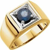 Men's Gemstone Illusion Solitaire Ring or Mounting