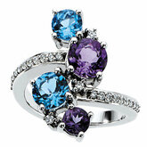 Multiple Stone Color Fashion Ring Mounting