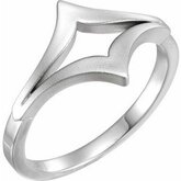 Negative Space Double "V" Ring