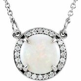 Opal & Diamond Halo-Styled Necklace