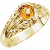 Openwork Scroll Design Ring Mounting for 5.5 mm Round Gemstone Solitaire