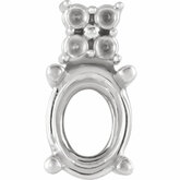 Oval 4-Prong Accented Setting for Earring Assembly