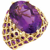 Oval Nest-Design Amethyst Ring or Mounting