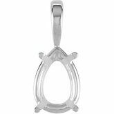 Pear 4 Prong Solitaire Pendant Mounting