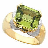 Ring Mounting for Emerald Cut Gemstone