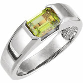 Ring Mounting for Emerald Shape Gemstone Solitaire