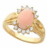Ring Mounting for Oval Cabochon Gemstone