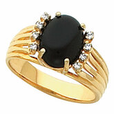 Ring Mounting for Oval Cabochon or Faceted Gemstone