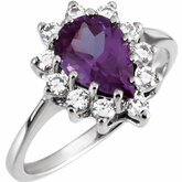 Ring Mounting for Pear Shape Gemstone