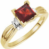 Ring for 6.0 mm Square Gemstone Solitaire