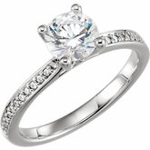 Round Accented Engagement Ring Mounting