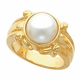 Scroll Design Ring Mounting for Mabe Pearl