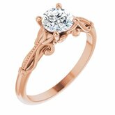Sculptural-Inspired Solitaire Engagement Ring or Band