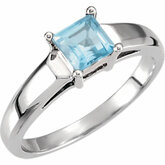 Solitaire Ring Mounting for Princess - Cut Gemstone