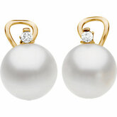 South Sea Cultured Pearl & Diamond Earrings or Semi-mount