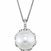 South Sea Cultured Pearl & Diamond Necklace or Semi-mount