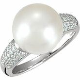 South Sea Cultured Pearl & Diamond Ring or Semi-mount