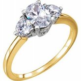 Three-Stone Engagement Ring Mounting & Band