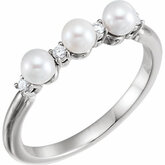 Three-Stone Pearl Ring