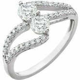 Two-Stone Accented Engagement Ring or Band