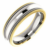 Two Tone 5.5mm Comfort Fit Double Milgrain Band