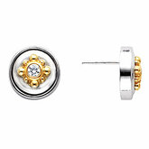 Two-Tone Bezel-Set Solitaire Earring Mounting