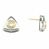 Two-Tone  Bezel-Set Solitaire Earring Mounting