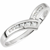 V-Shaped Accented Fashion Ring Mounting