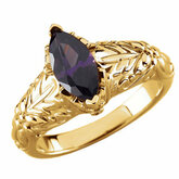 Vintage-Style Design Ring Mounting for Marquise Shape Gemstone