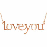 "Love You"  Diamond Necklace or Center Mounting