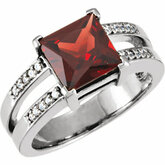 Ring Mounting for Square Gemstone