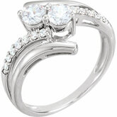 652573 / Ring / Semi-Set / 14K White & Rose / Polished / 1/5 Ctw Diamond Semi-Set Engagement Ring