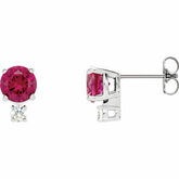 29565 / Neosadený / Sterling Silver / 5.5 Mm / Każdy / Semi-Polished / 4 Prong Round Accented Basket Earring