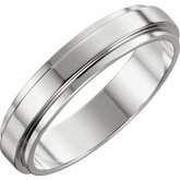 None / 14Kt White / 7.5 / Fancy Flat Edge Duo Band