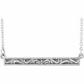 86703 / NECKLACE / Sterling Silver / Wypolerowane / Scroll Bar Necklace