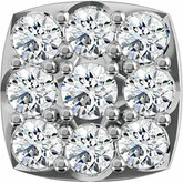 29154 / Sterling Silver / .25 Ctw / Round 9 Stone Cluster Trim