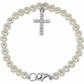 Youth Freshwater Cultured Pearl & Cubic Zirconia Bracelet