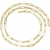 Ch1095 / 18K Yellow Gold-Plated Sterling Silver / Per Inch / Wypolerowane / 3.85Mm Flat Wire Long Link Chain