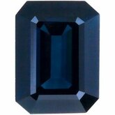 Emerald/Octagon Genuine Blue Sapphire