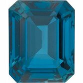 Emerald/Octagon Genuine London Blue Topaz