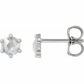 Round Rose-Cut 6-Prong Earrings