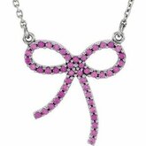 Genuine Pink Sapphire Bow Necklace