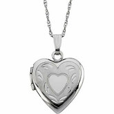 Heart Locket on a 18" Solid Rope Chain