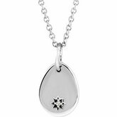 87240 / Set / Sterling Silver / Customizable / Wypolerowane / .005 Ct Diamond Pear Starburst Necklace