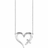 Heart with Cross Necklace or Center