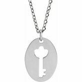 Pierced Key Silhouette Necklace or Pendant