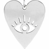 Evil Eye Heart Necklace or Pendant