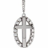 Halo-Style Cross Necklace or Pendant