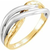 Two-Tone Overlap Hammered Ring
