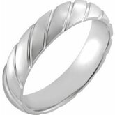 52174 / Continuum Sterling Silver / 11.5 / 5 Mm / Wypolerowane / Patterned Comfort-Fit Band